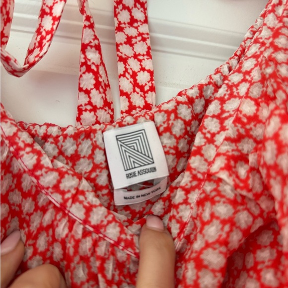 Red Patterned One-Shoulder Ruffle Top - Picture 3 of 3